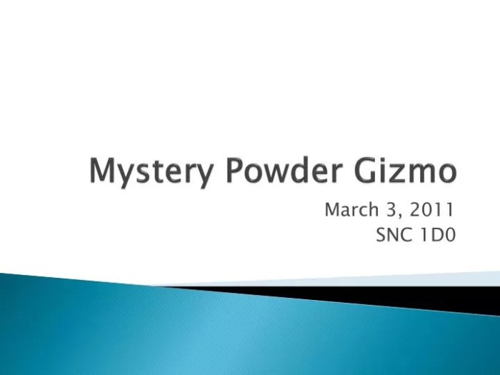 Mystery powder analysis gizmo answers