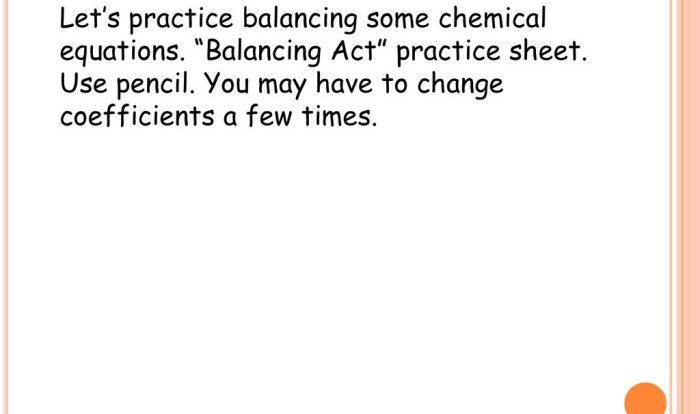 Balancing act practice worksheet answers