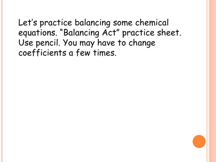 Balancing act practice worksheet answers