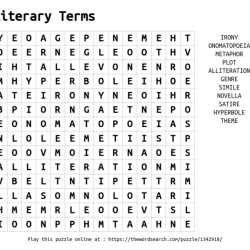 Literary terms word search puzzle answers