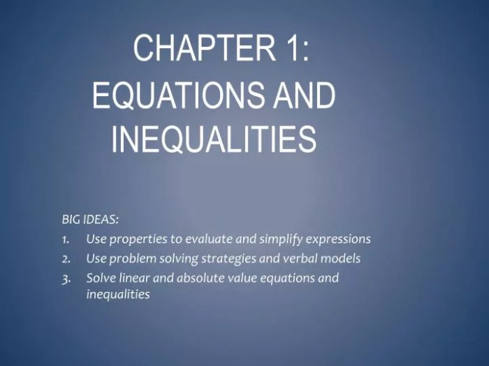 Chapter 1 equations and inequalities answer key